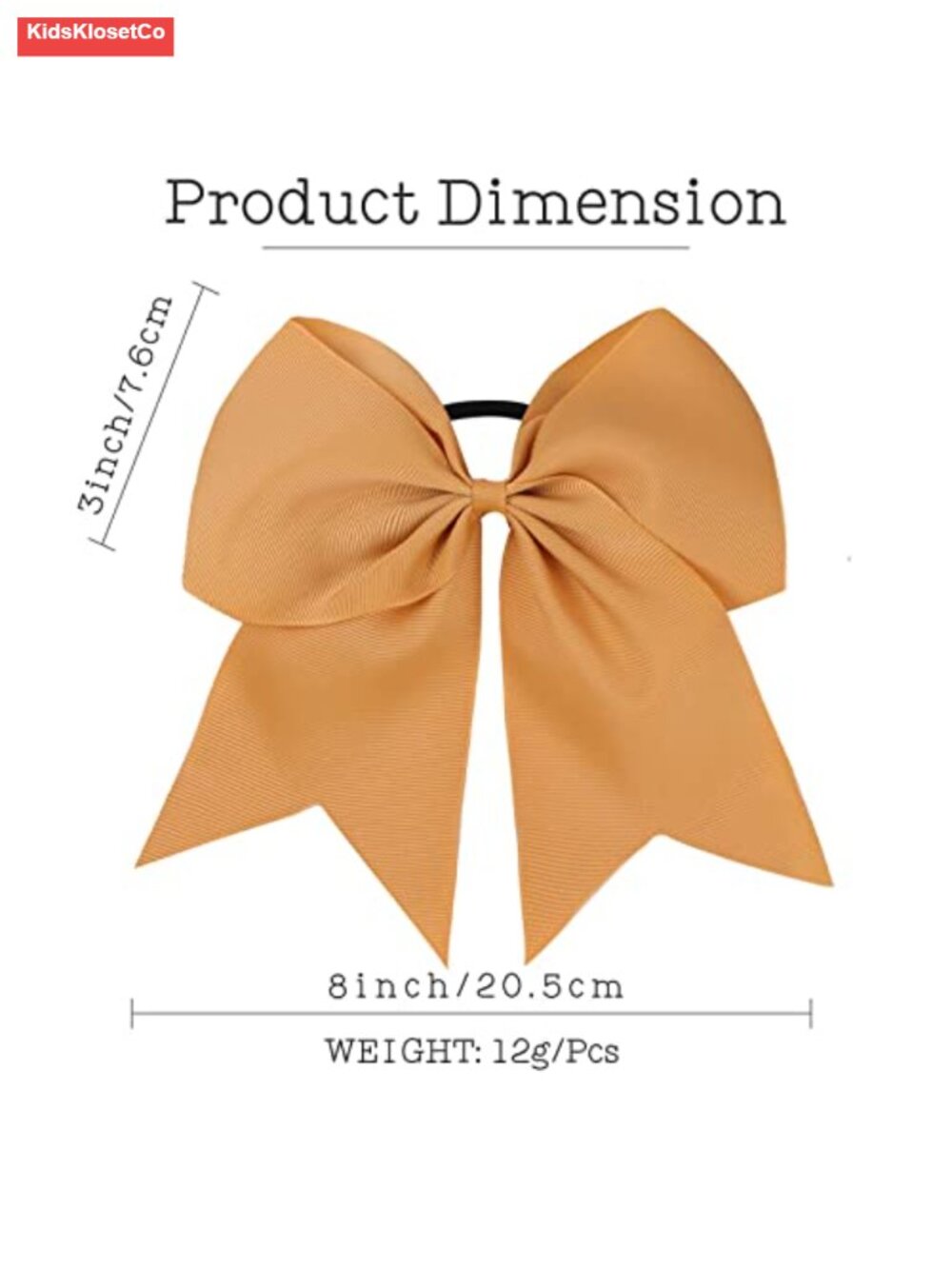 Large 8in Cheer Hair Bows - 16 Pack Handmade Grosgrain Ribbon Ponytail Holders - Picture 2 of 5